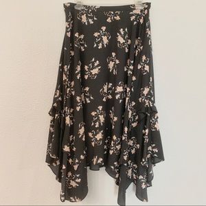 NWT Calvin Klein Black Floral Skirt Small Medium
